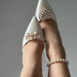 Туфлі 6в1 зі знімними брошками та поясом Атласні весільні туфлі