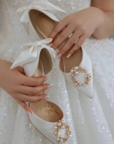 Туфлі 6в1 зі знімними брошками та бантом