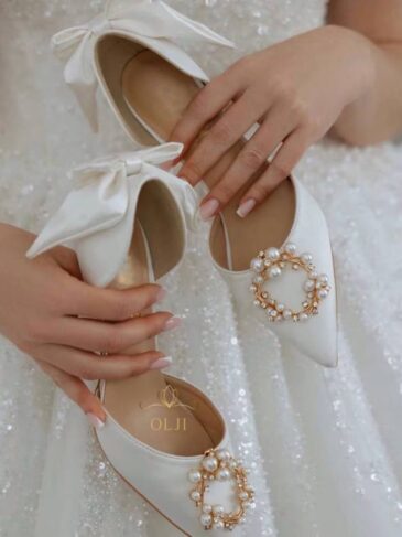 Туфлі 6в1 зі знімними брошками та бантом