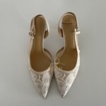 Бежеві мереживні туфлі Слінгбеки