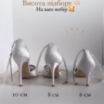 Атласні туфлі з перлами