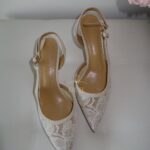 Бежеві мереживні туфлі Слінгбеки