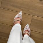 Мереживні туфлі з перлами