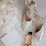 Туфлі з перлами, прозорими стрічками та ремінцем у комплекті