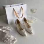 Мереживні туфлі з округленим підбором