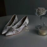 Мереживні туфлі з округленим підбором