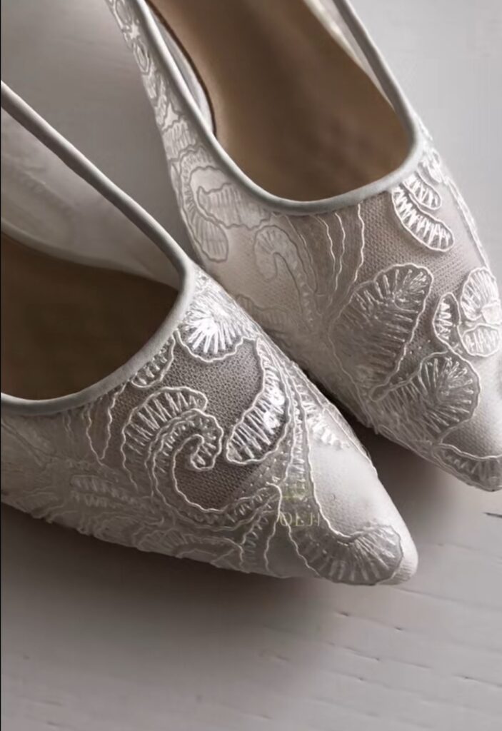 Мереживні туфлі з округленим підбором