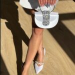 Сумка з срібною брошкою та круглою ручкою