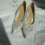 Весільні мереживні туфлі
