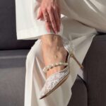 Мереживні туфлі з перлами