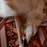 Весільні туфлі слінгбеки з вишивкою паєтками та блискітками