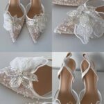 Прозорі слінгбеки з метеликом, паєтками, бісером Весільні слінгбеки