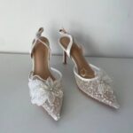 Прозорі слінгбеки з метеликом, паєтками, бісером Весільні слінгбеки